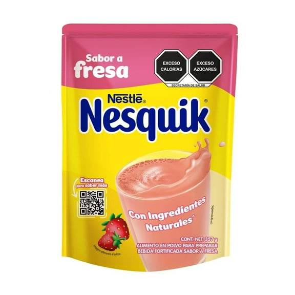 Alimento en polvo para preparar bebida Nestlé Nesquik opti-start sabor fresa 357 g