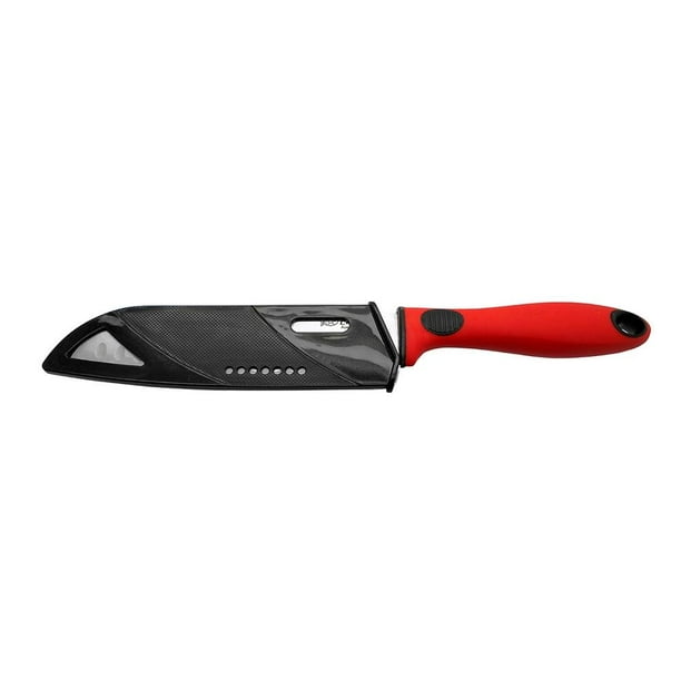 Cuchillo Santoku Ekco Mango De Plástico Rojo Walmart 2751