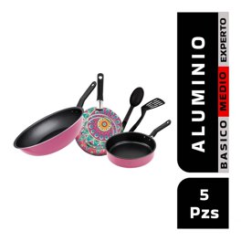 Juego Set De Cocina 5 Pza Ollas Sarten Bateria Aluminio Ekco