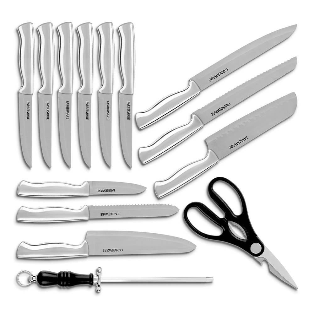 Set de cuchillos de acero inoxidable con bloques, cuchillo de chef y  maquinilla para cocina de Zulema