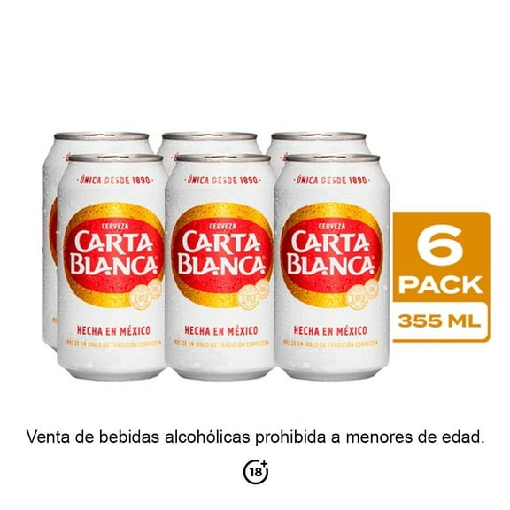 Cerveza clara Carta Blanca 6 pack 355 ml c/u