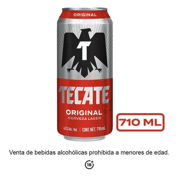 Cerveza clara Tecate 710 ml