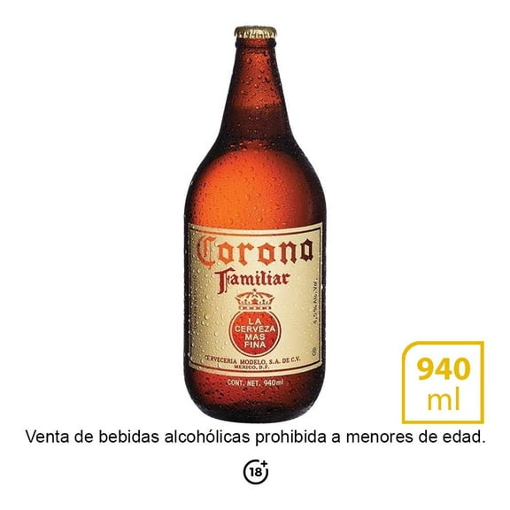 Cerveza clara Corona familiar 940 ml