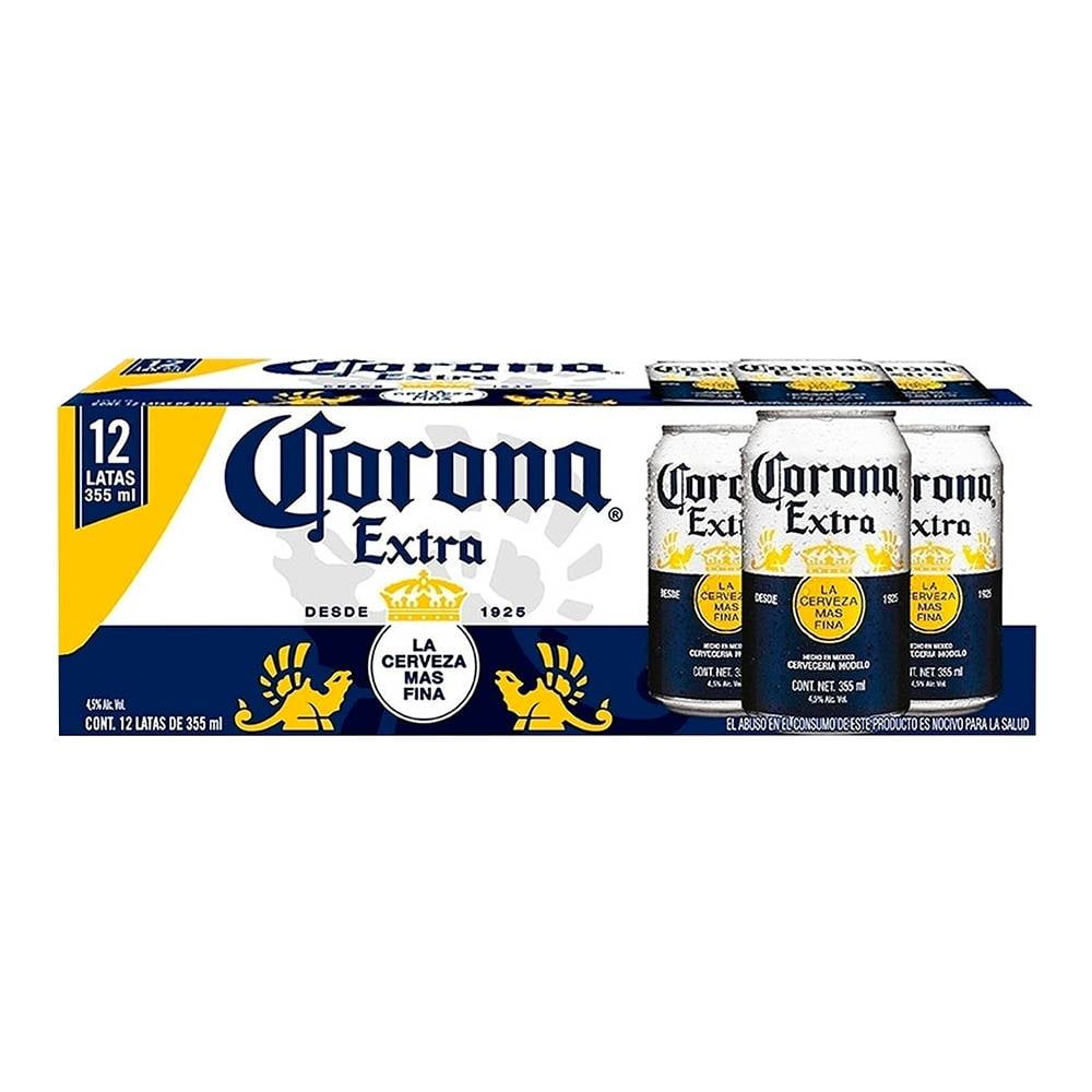 Cerveza clara Corona extra 12 latas de 355 ml c/u | Walmart