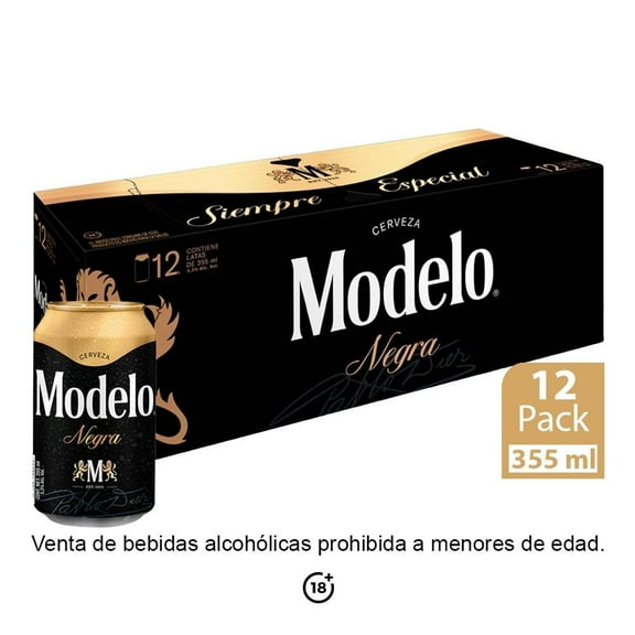 Cerveza oscura Negra Modelo 12 latas de 355 ml c/u