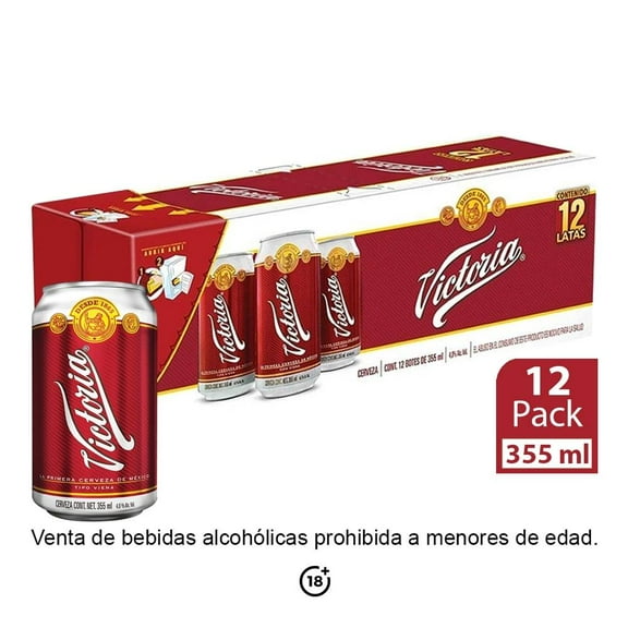 Cerveza oscura Victoria 12 Latas de 355 ml c/u