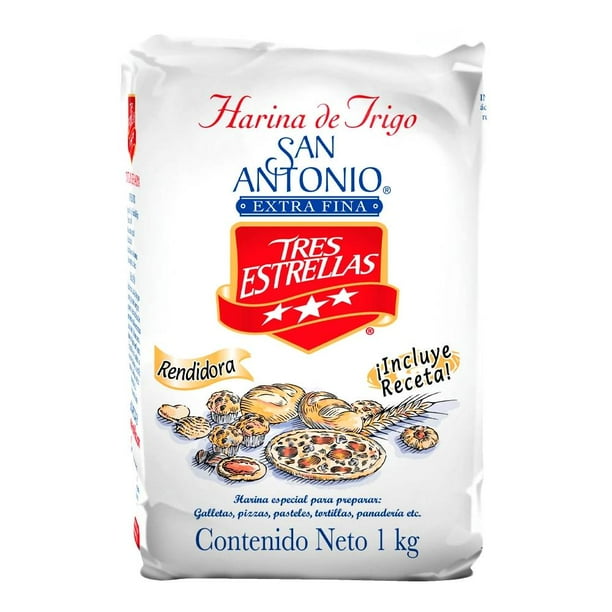 Harina De Trigo Tres Estrellas San Antonio Extra Fina 1 Kg Walmart 0954