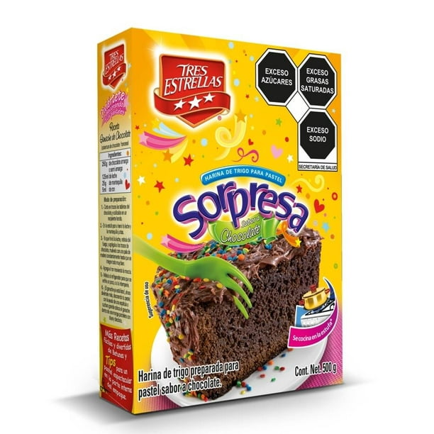 Harina preparada para pastel Tres Estrellas sorpresa sabor chocolate 500 g  | Walmart
