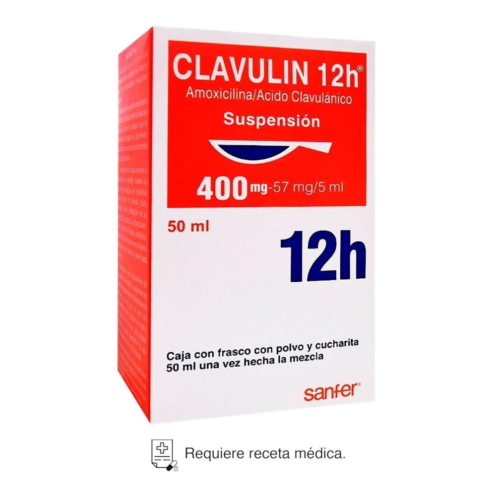 Clavulin Amoxicilina 400 mg, Ácido Clavulánico 57 mg / 5 ml suspensión para 50 ml