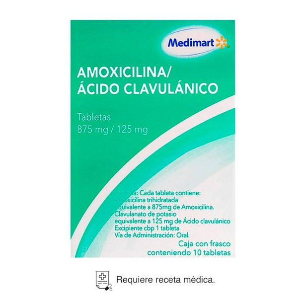 Amoxicilina/Ácido Clavulánico Medimart 875 mg/125 mg 10 tabletas | Walmart