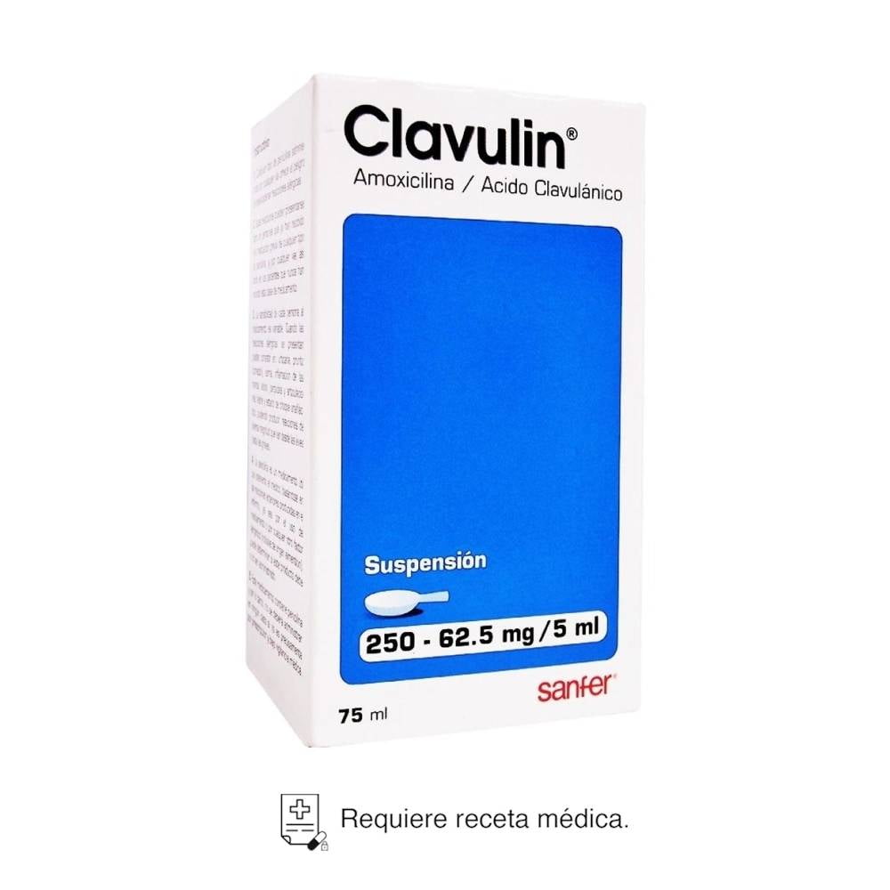 Clavulin Amoxicilina 250 mg, Ácido Clavulánico 62.5 mg / 5 ml suspensión 75 ml