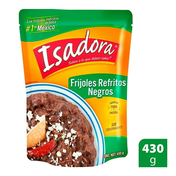 Frijoles negros Isadora refritos en bolsa 430 g