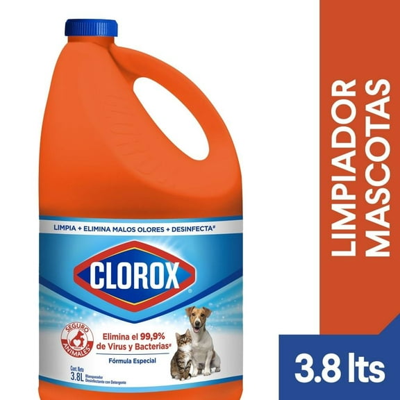 cloro y detergente clorox seguro para mascotas 38 l