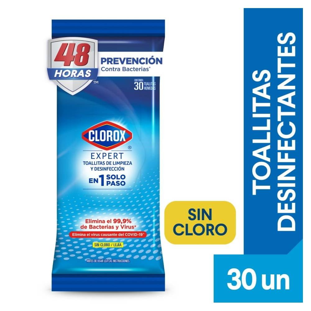 Clorox Toallitas Desinfectantes Expert aroma Fresco 30 Unidades Sin Cloro -  Multicleaners
