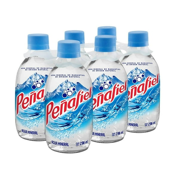 Agua mineral Peñafiel baja en sodio 6 pzas de 296 ml