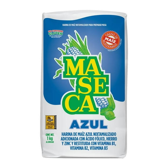 harina de maíz maseca nixtamalizado azul 1 kg