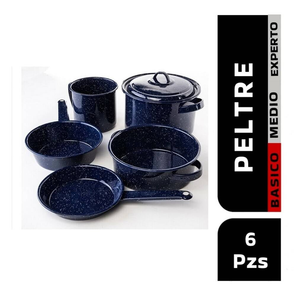 Batería De Cocina Antiadherente Cinsa Roca 6 piezas Azul