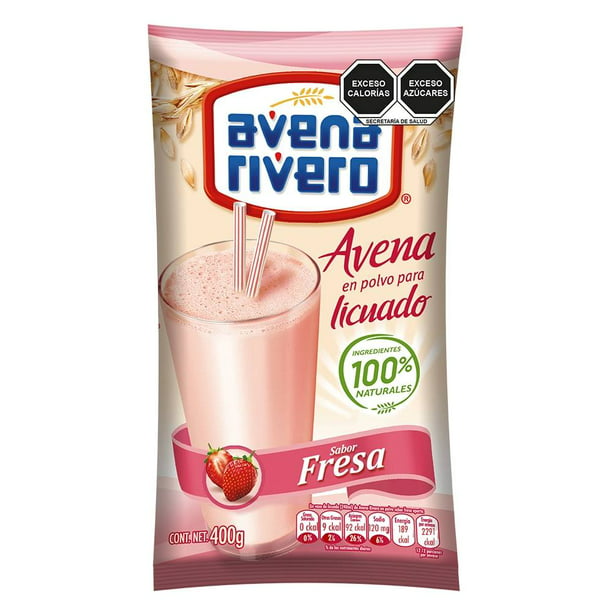 Avena en polvo Avena Rivero para licuado sabor fresa 400 g