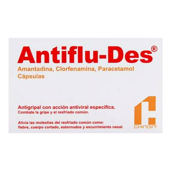 Antrigripal Antiflu-Des Amantadina / Clorfenamina / Paracetamol 24 cápsulas