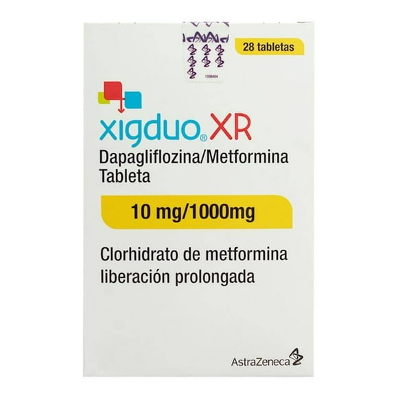 Xigduo XR 10 mg/1000 mg 28 tabletas de liberación prolongada