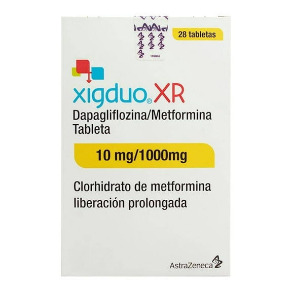 Xigduo XR 10 mg/1000 mg 28 tabletas de liberación prolongada