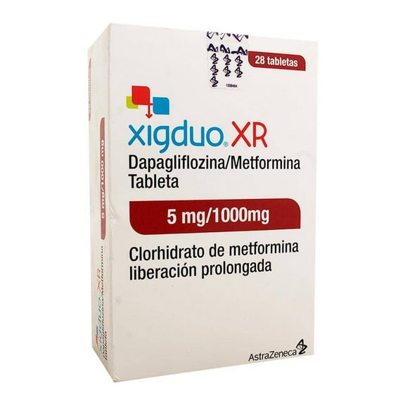 Xigduo XR 5 mg/1000 mg 28 tabletas de liberación prolongada