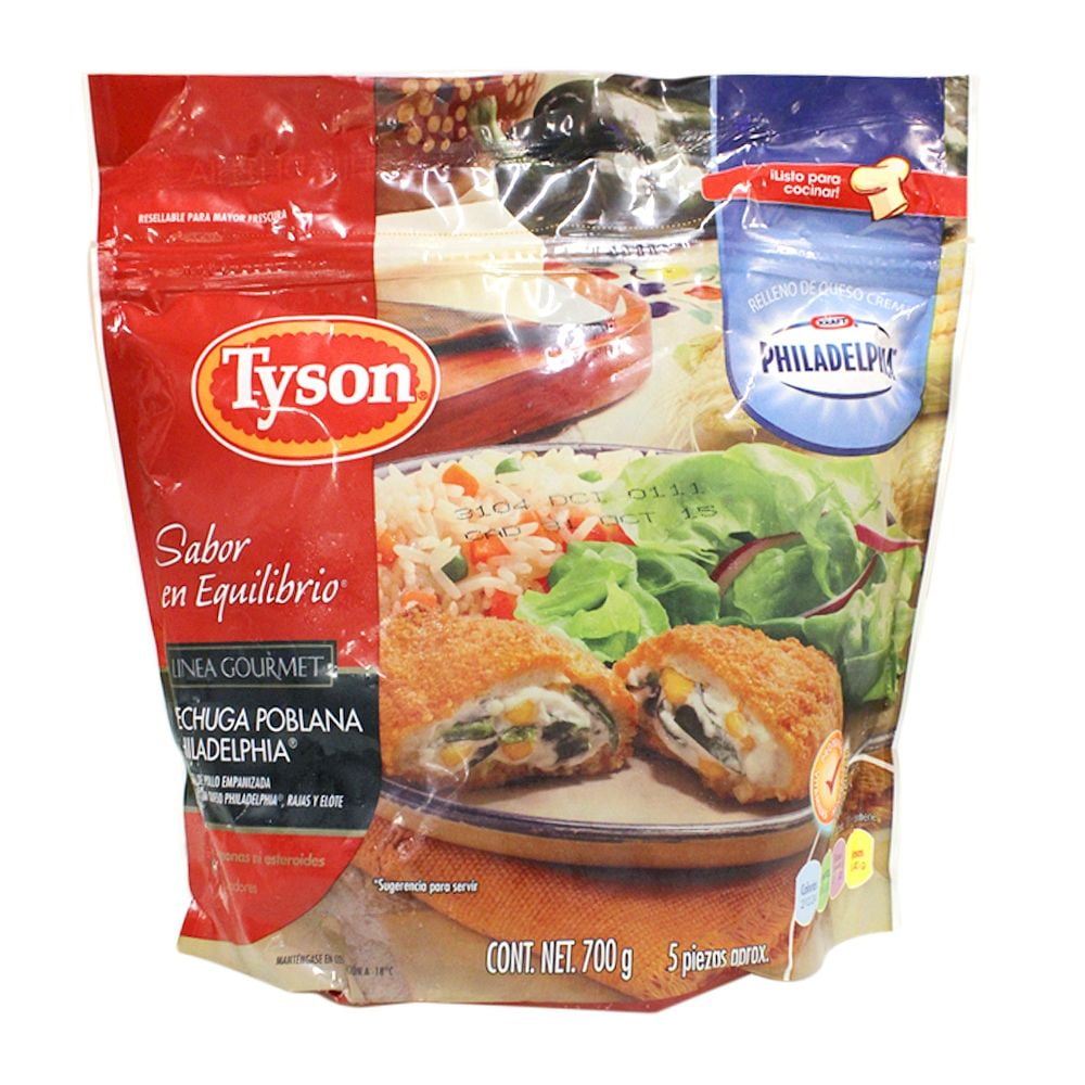 Pechugas de pollo Tyson con queso philadelphia rajas y elote 700 g | Walmart