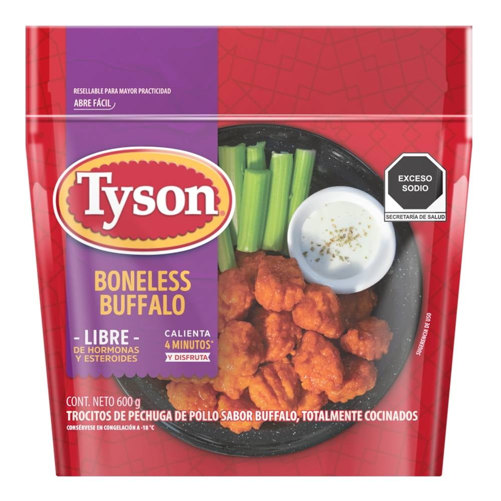 Trozos de pechuga de pollo Tyson boneless sabor búfalo 600 g | Walmart