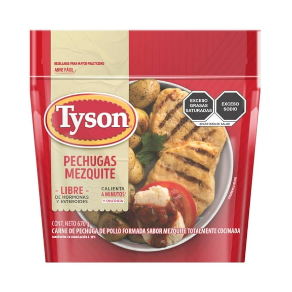 Pechugas Tyson sabor mezquite totalmente cocinada 670 g