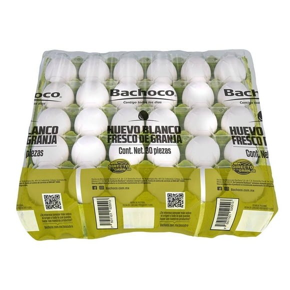 Huevo blanco Bachoco fresco 30 pzas