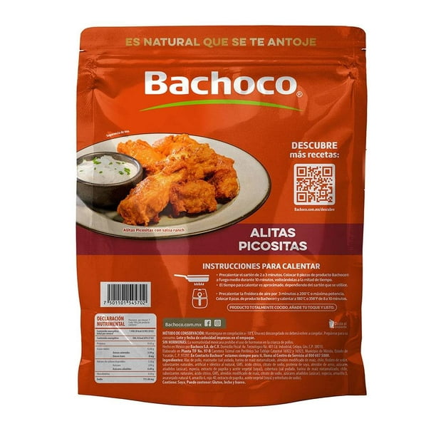 Alitas de pollo Bachoco sabor tocino limón picante 700 g | Walmart