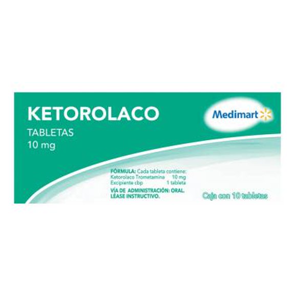 Ketorolaco Medimart 10 mg, 10 tabletas