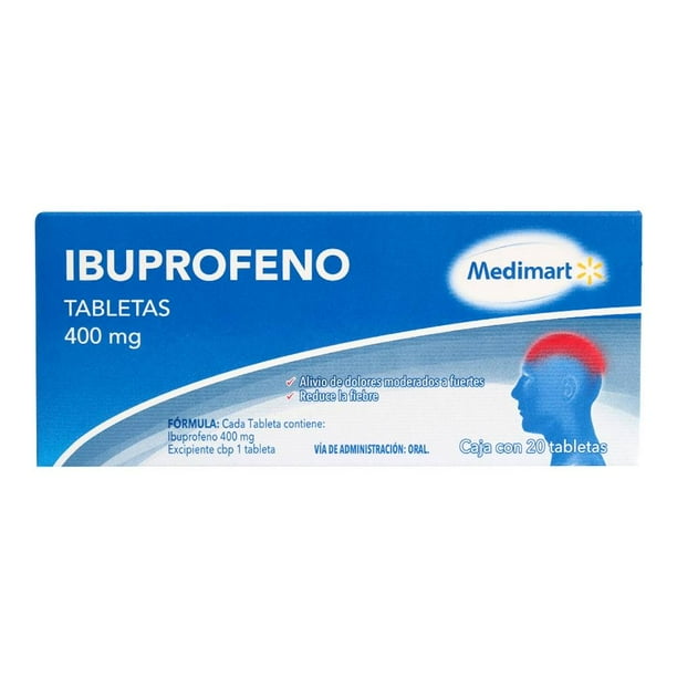 Medimart Ibuprofeno de 400 mg, Paquete de 20 Tabletas