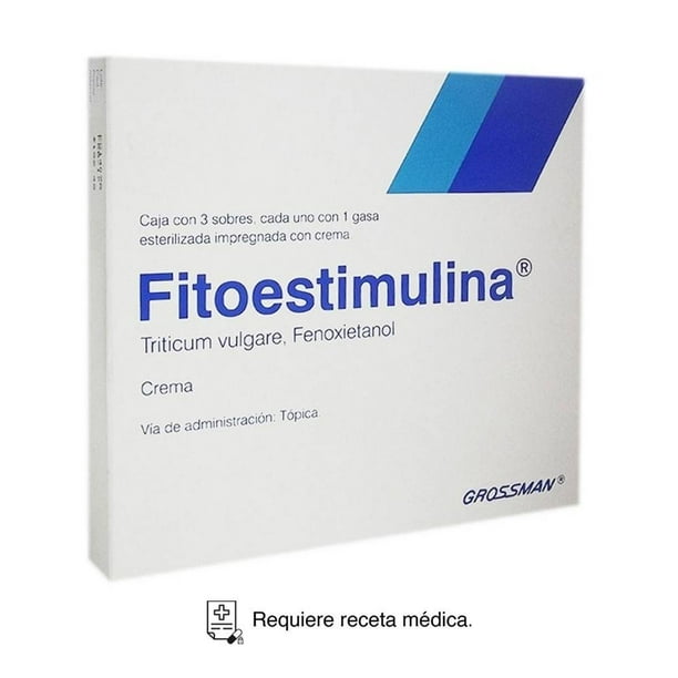 Crema Fitoestimulina Triticum vulgare, Fenoxietanol tópica 3 sobres