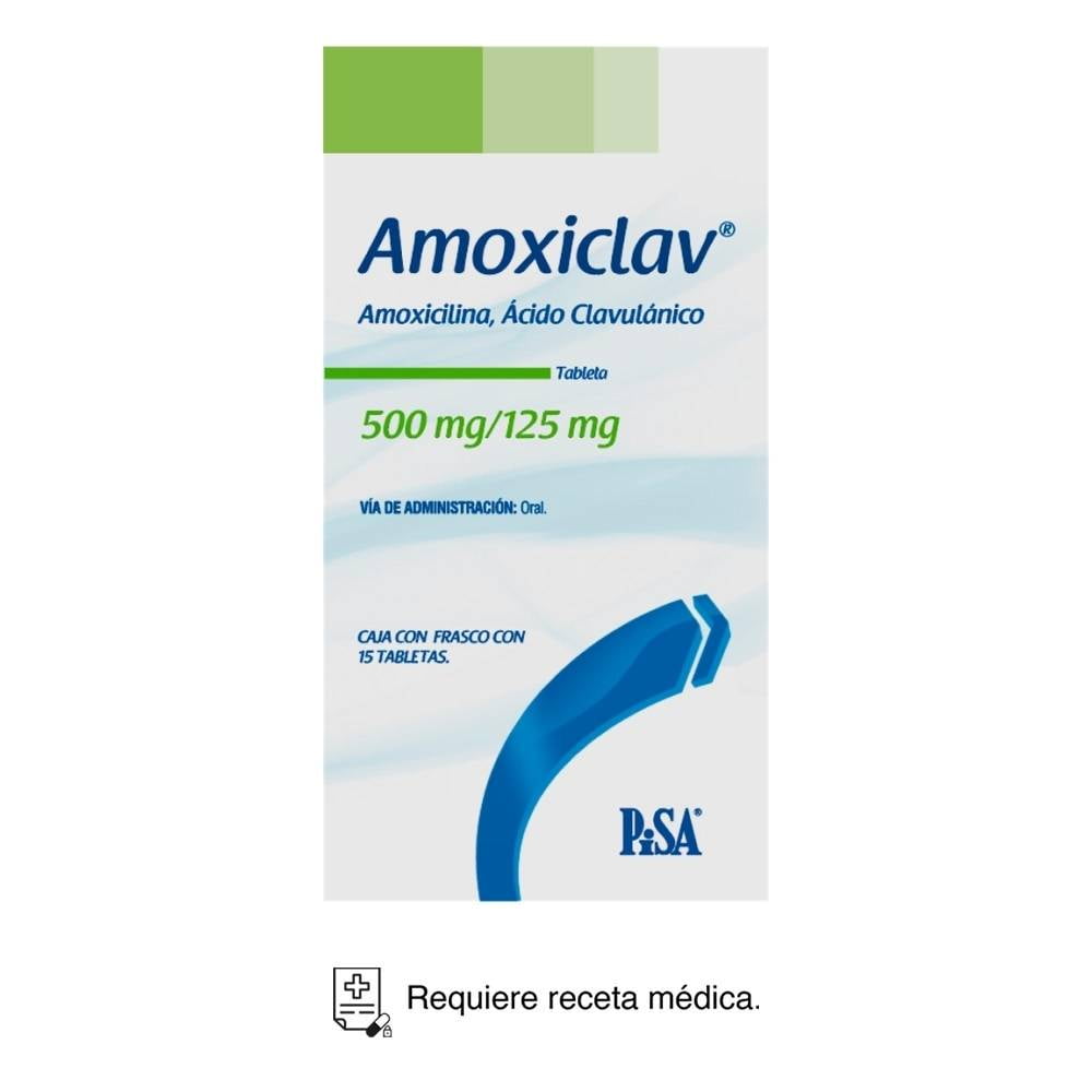 Amoxiclav Amoxicilina 500 mg, Ácido Clavulánico 125 mg 15 tabletas