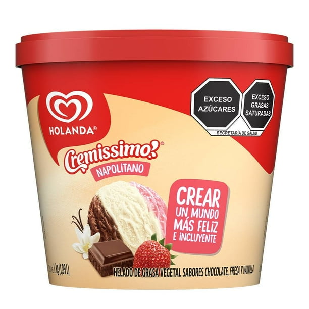 Helado Holanda Cremissimo sabor napolitano 1.89 l