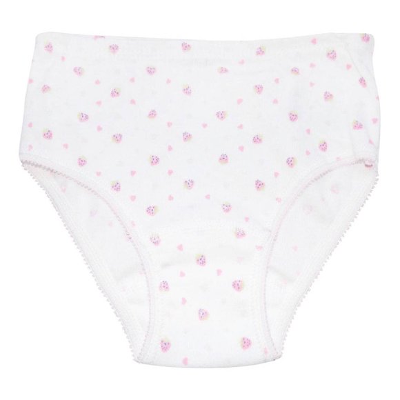 Pantaleta Baby Creysi para Niña, Blanco Fresas Talla 4