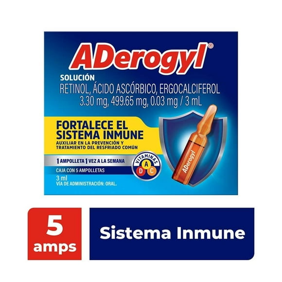 ADerogyl solución 5 ampolletas de 3 ml c/u