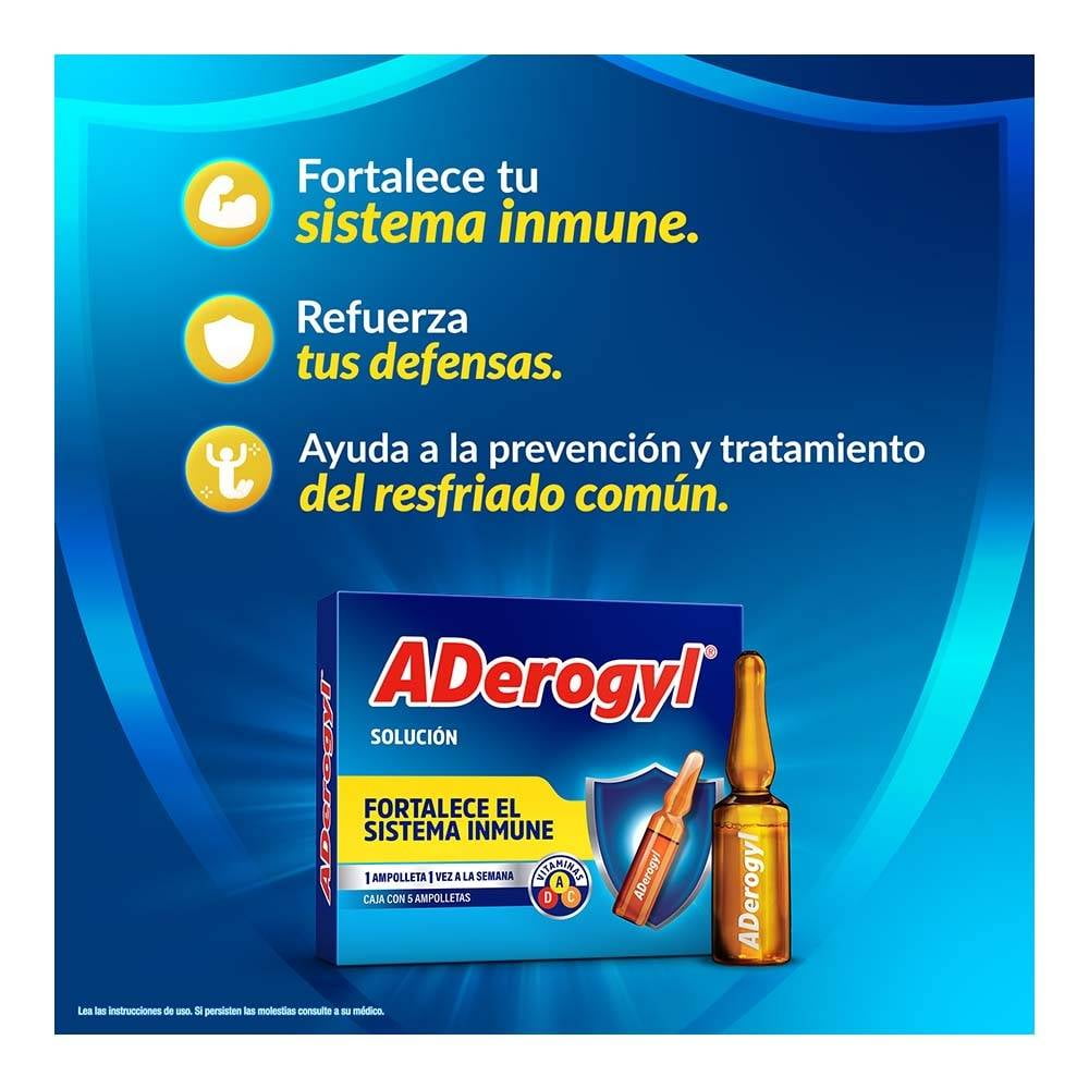 ADerogyl solución 5 ampolletas de 3 ml c/u