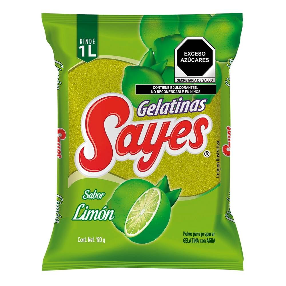 Polvo Para Preparar Gelatina De Agua Sayes Sabor Limón 120g Walmart 4618