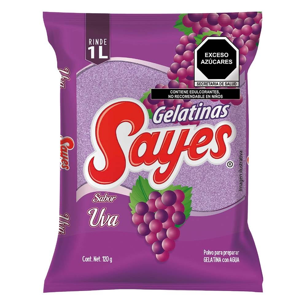 Polvo Para Preparar Gelatina Sayes De Agua Sabor Uva 120 G Walmart 3763