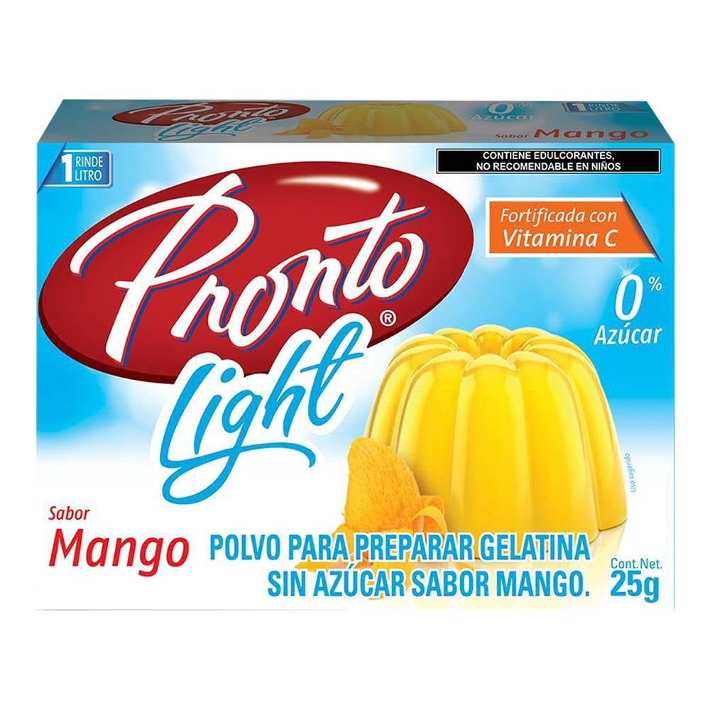 Polvo para preparar gelatina Pronto de agua light mango 25 g | Walmart