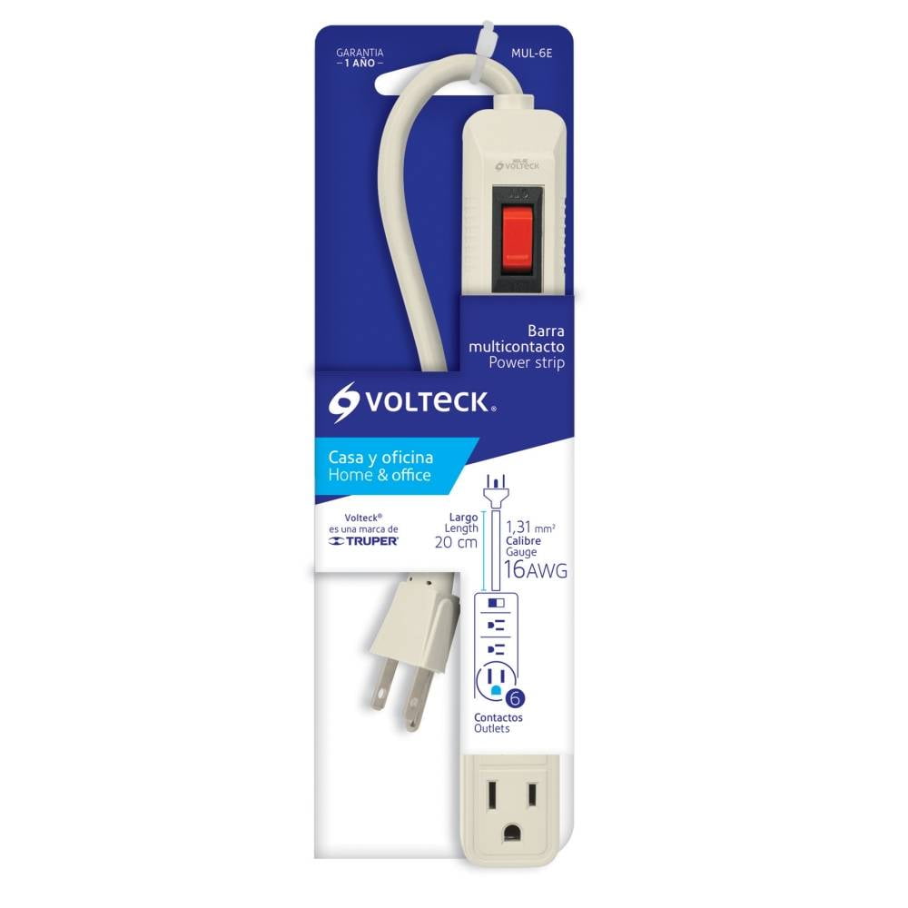 Extensión eléctrica blanca 20FT 2X16AWG