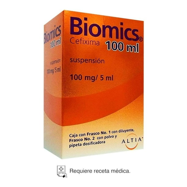 Biomics Cefixima 100 mg/5 ml suspensión 100 ml