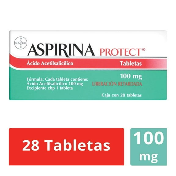 Aspirina Protect Ácido Acetilsalicílico 100 mg 28 tabletas