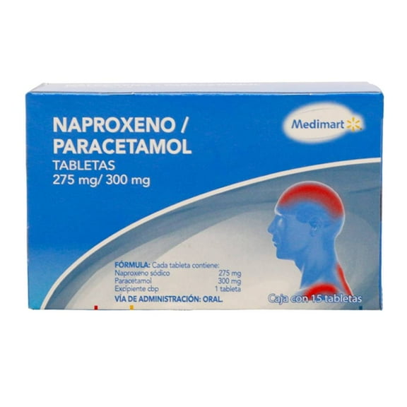 Naproxeno/paracetamol Medimart 275 mg/300 mg 15 tabletas