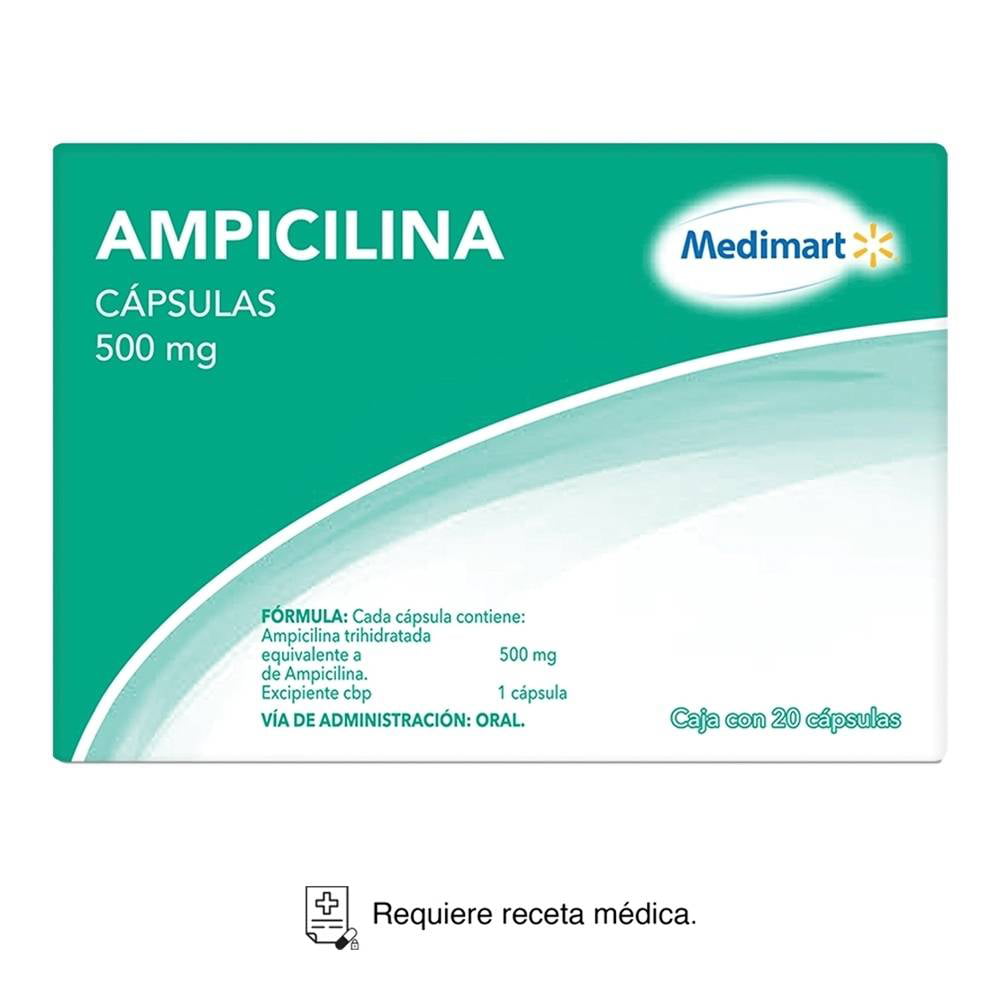 Ampicilina Medimart 500 mg 20 cápsulas | Walmart