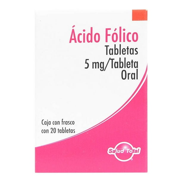 Farmacias del Ahorro, Acido folico 5 mg oral 20 tabletas