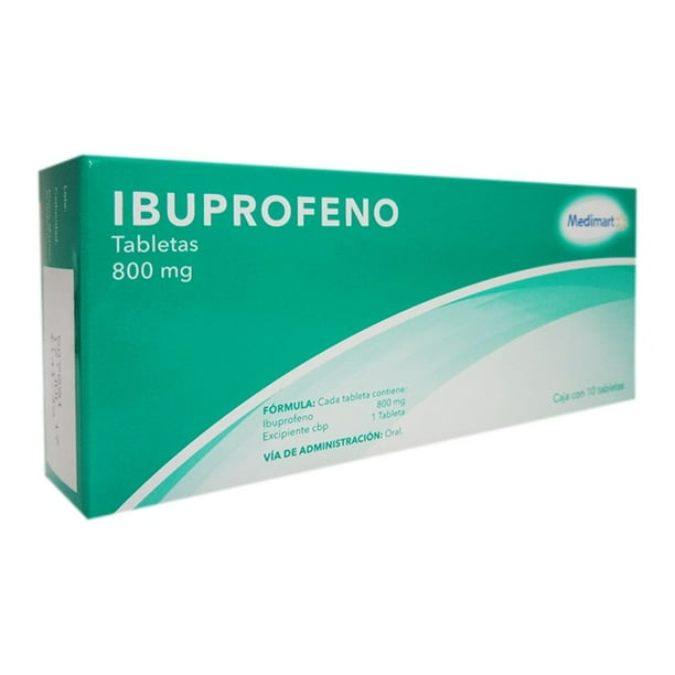 Medimart Ibuprofeno 800mg, Paquete de 10 Tabletas