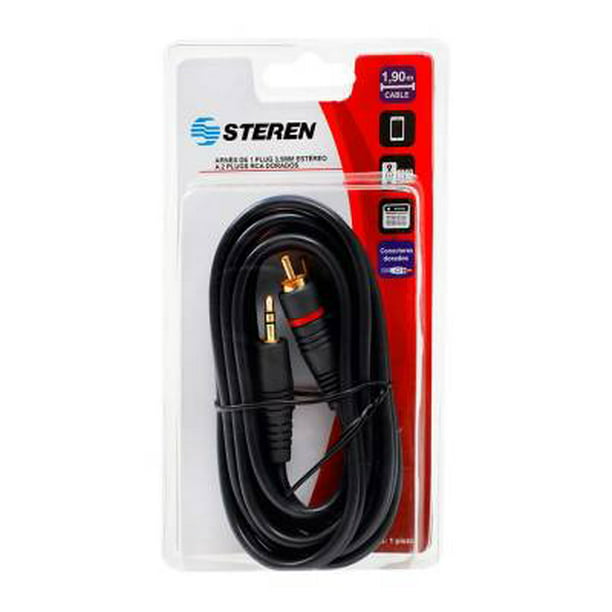 Cable de Audio Steren 1 Plug 3.5 mm a 2 Plug RCA modelo 254-4500
